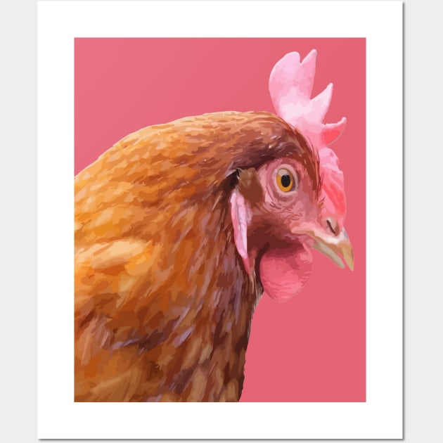 Funny Side View Of A Farmyard Hen Wall Art by taiche